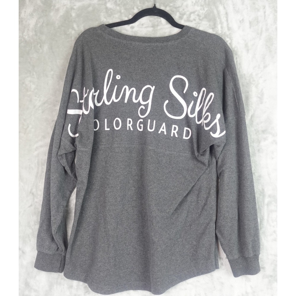 J. America Spirit Jersey Womens Small Gray Starling Silks Colorguard Long Sleeve